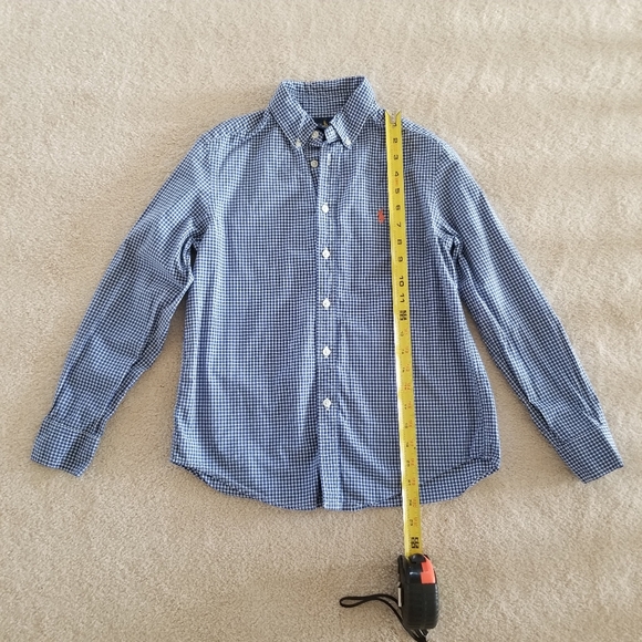 Polo Ralph Lauren Blue Gingham Button Down Shirt Size 10/12 - Picture 7 of 10